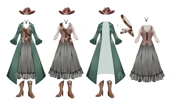 Draw anime clothes design for your oc nft and more by